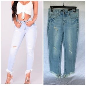 NWT Fashion Nova frayed hem jeans